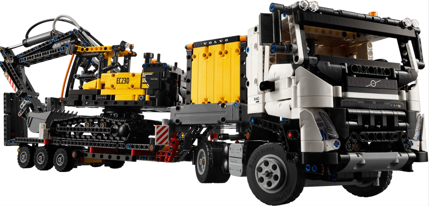 LEGO Camion Volvo FMX et pelleteuse électrique EC230