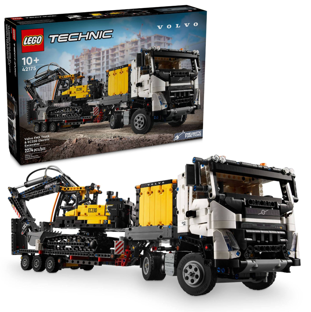 LEGO Camion Volvo FMX et pelleteuse électrique EC230